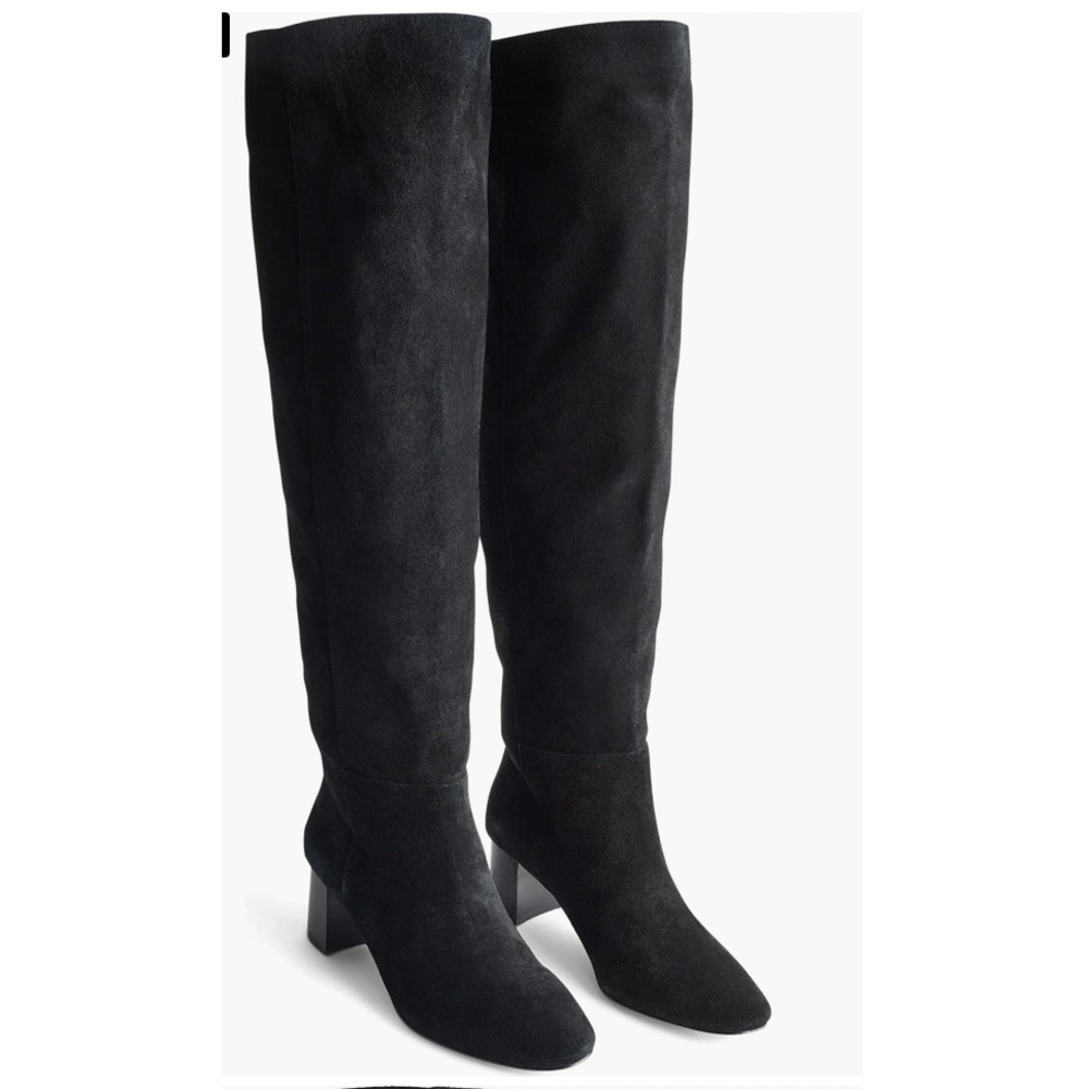 Madewell Women's Sylvia Over-The-Kneww Black Suede Boot NX 084